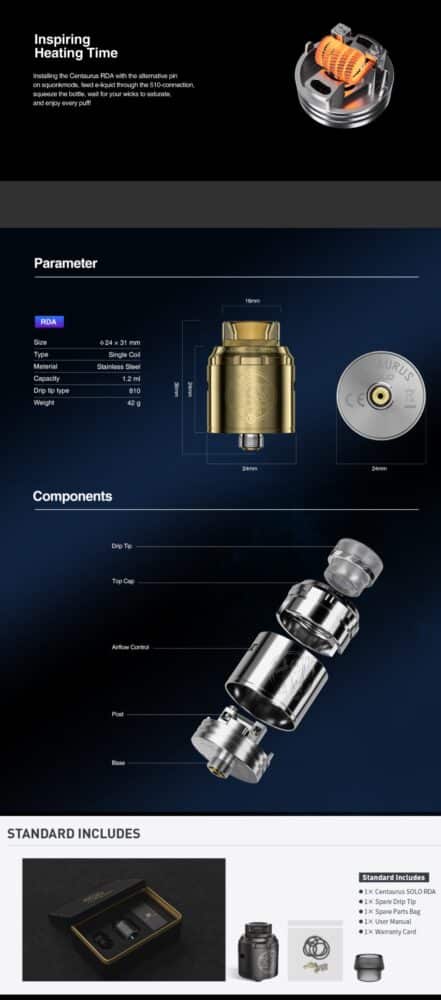 LOST VAPE CENTAURUS SOLO RDA 24MM (8)