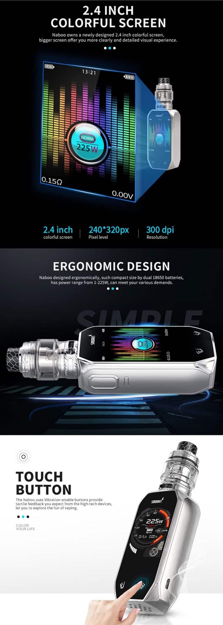 SMOANT NABOO 225W BOX MOD