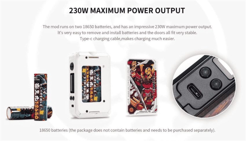 VAPELUSTION HANNYA 2 230W BOX MOD (1)