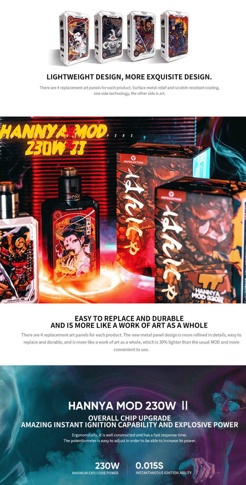 VAPELUSTION HANNYA 2 230W BOX MOD (16)