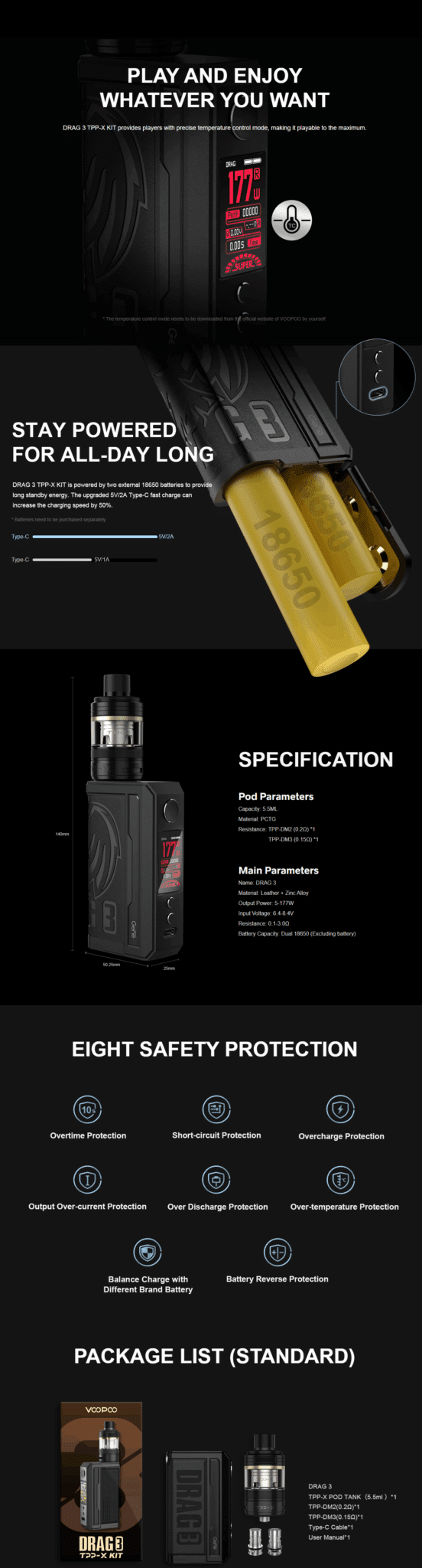 VOOPOO DRAG 3 TPP-X KIT 177W