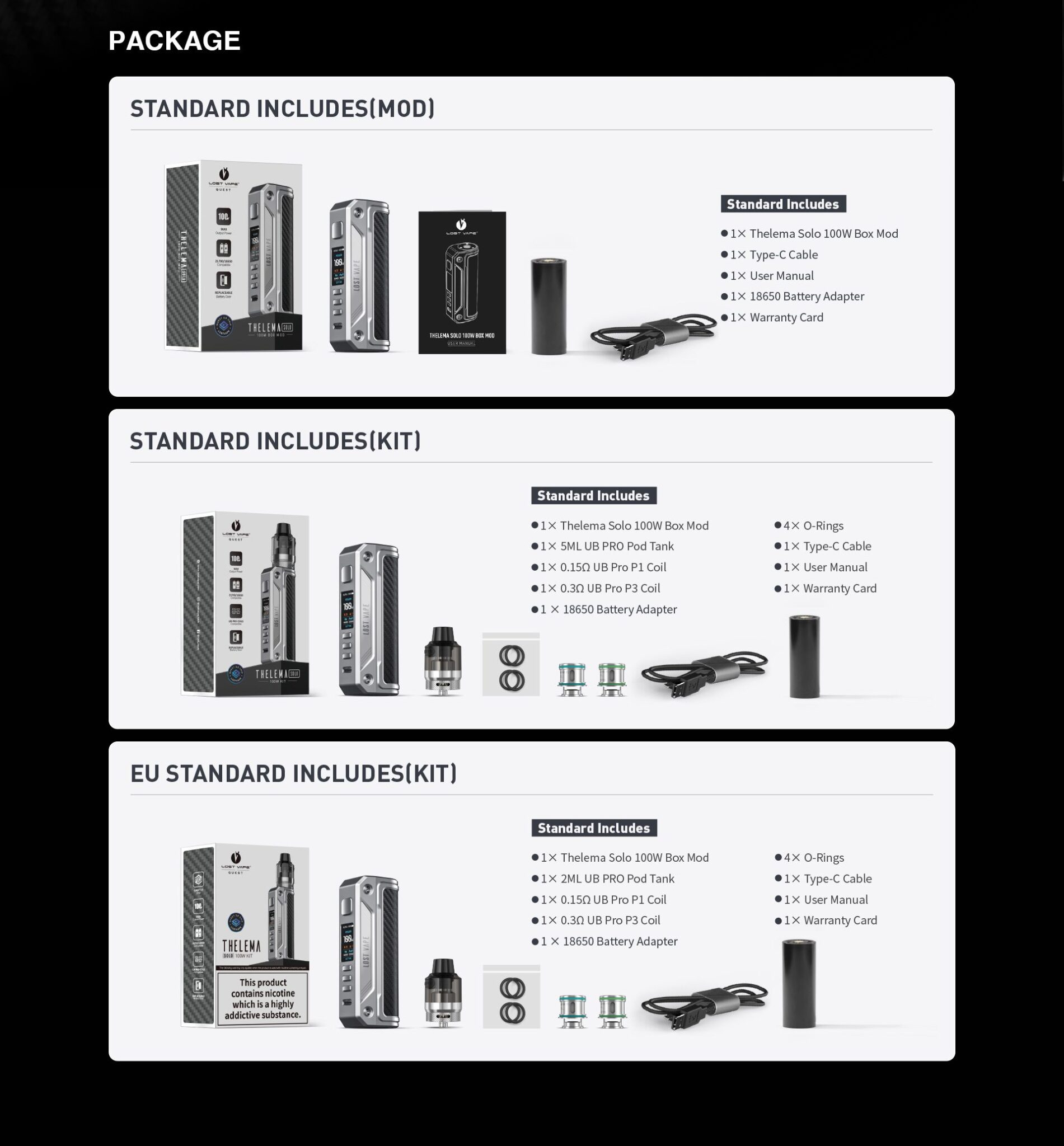 LOST VAPE THELEMA SOLO 100W MOD KIT (14)