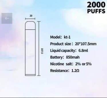 FOF KT-1 DISPOSABLE VAPE 2000PUFFS