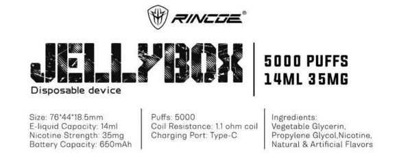 RINCOE JELLYBOX DISPOSABLE VAPE 5000PUFFS