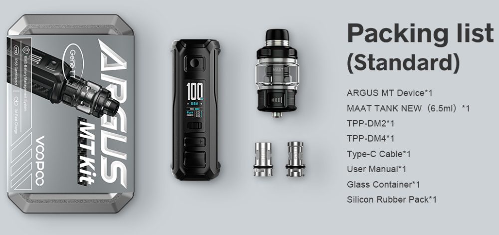 Voopoo Argus MT Pod Kit Package List