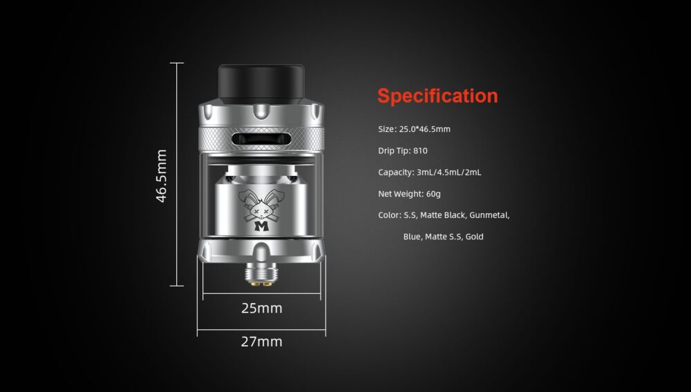 Hellvape Dead Rabbit M RTA Specification