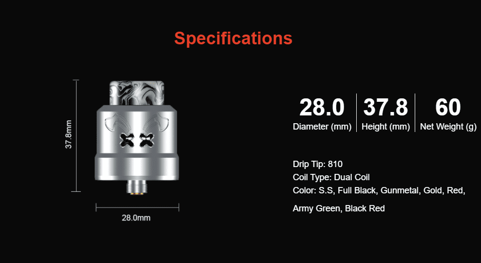 Hellvape Dead Rabbit Max Rda Specification
