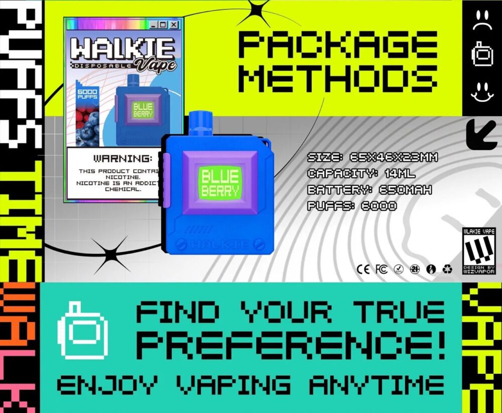 Walkie Disposable Vape 6000 Puffs Specification