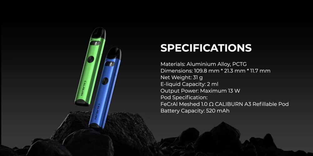 Caliburn A3 Specifications