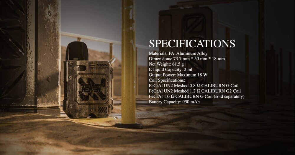 Caliburn Tenet KOKO Specifications