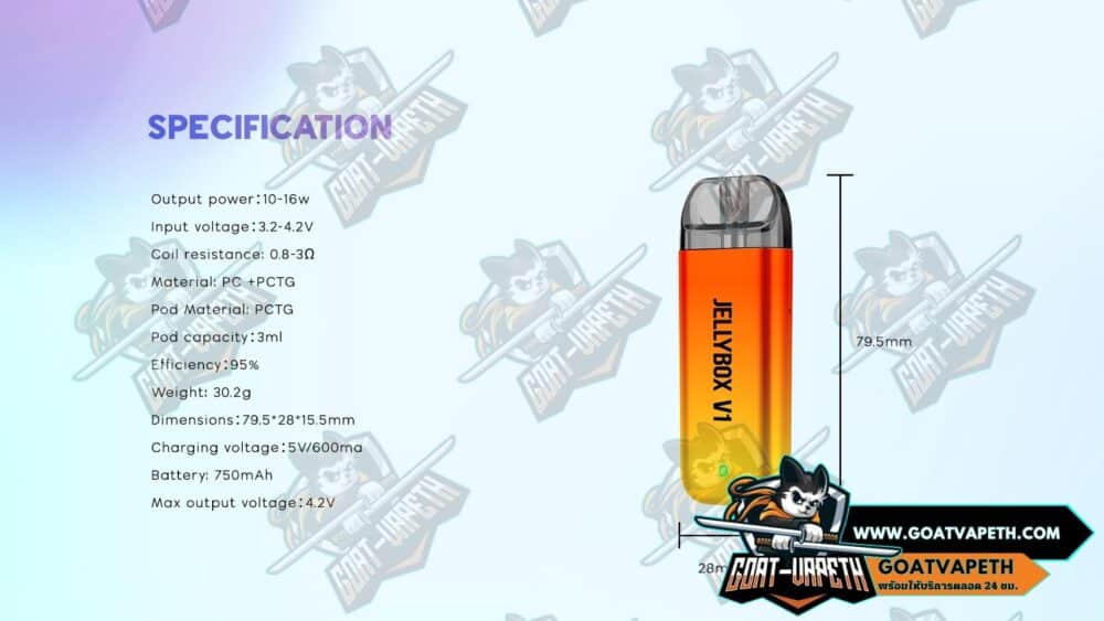 Jellybox V1 Specifications