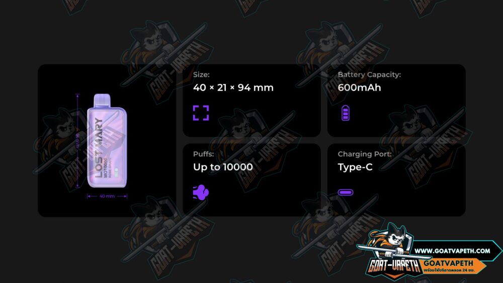 Specifications Lost Mary MO10K
