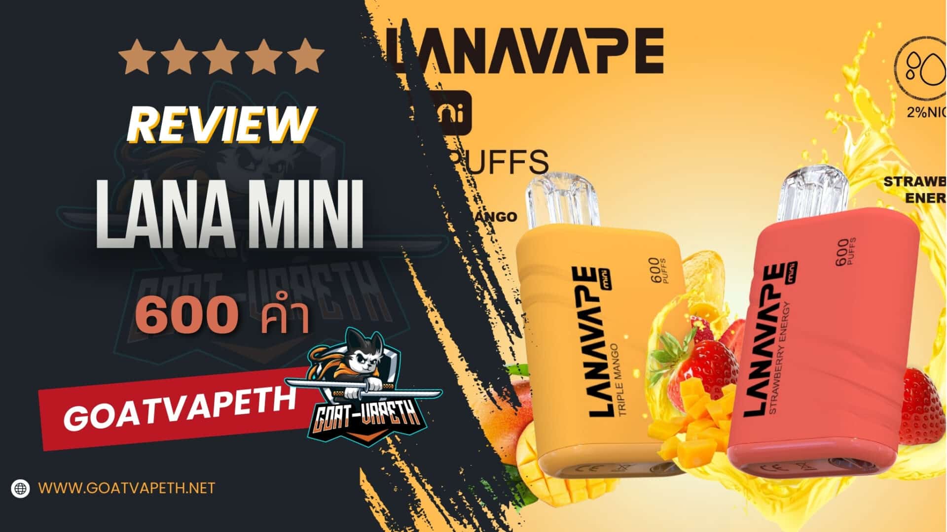 รีวิว LANA MINI 600 PUFFS