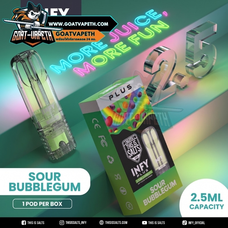 Infy Plus Pod 2.5ml Sour Bubblegum
