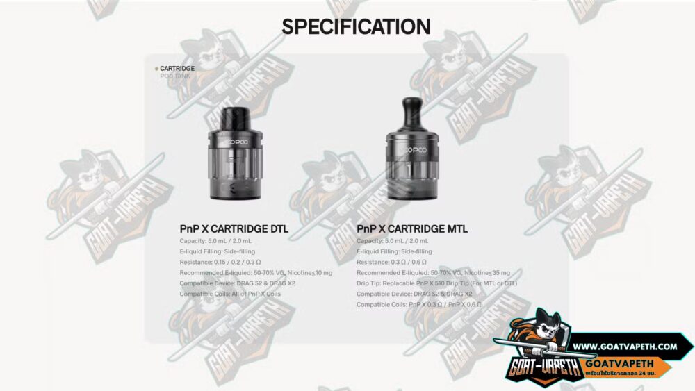 Pnp X 0.8 ohm Coil PNP X Empty Pod